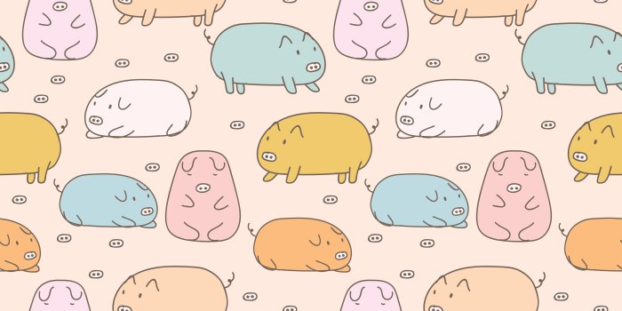 4000x4000 Hand Drawn Cute Pig Seamless Background - Download Free Vectors