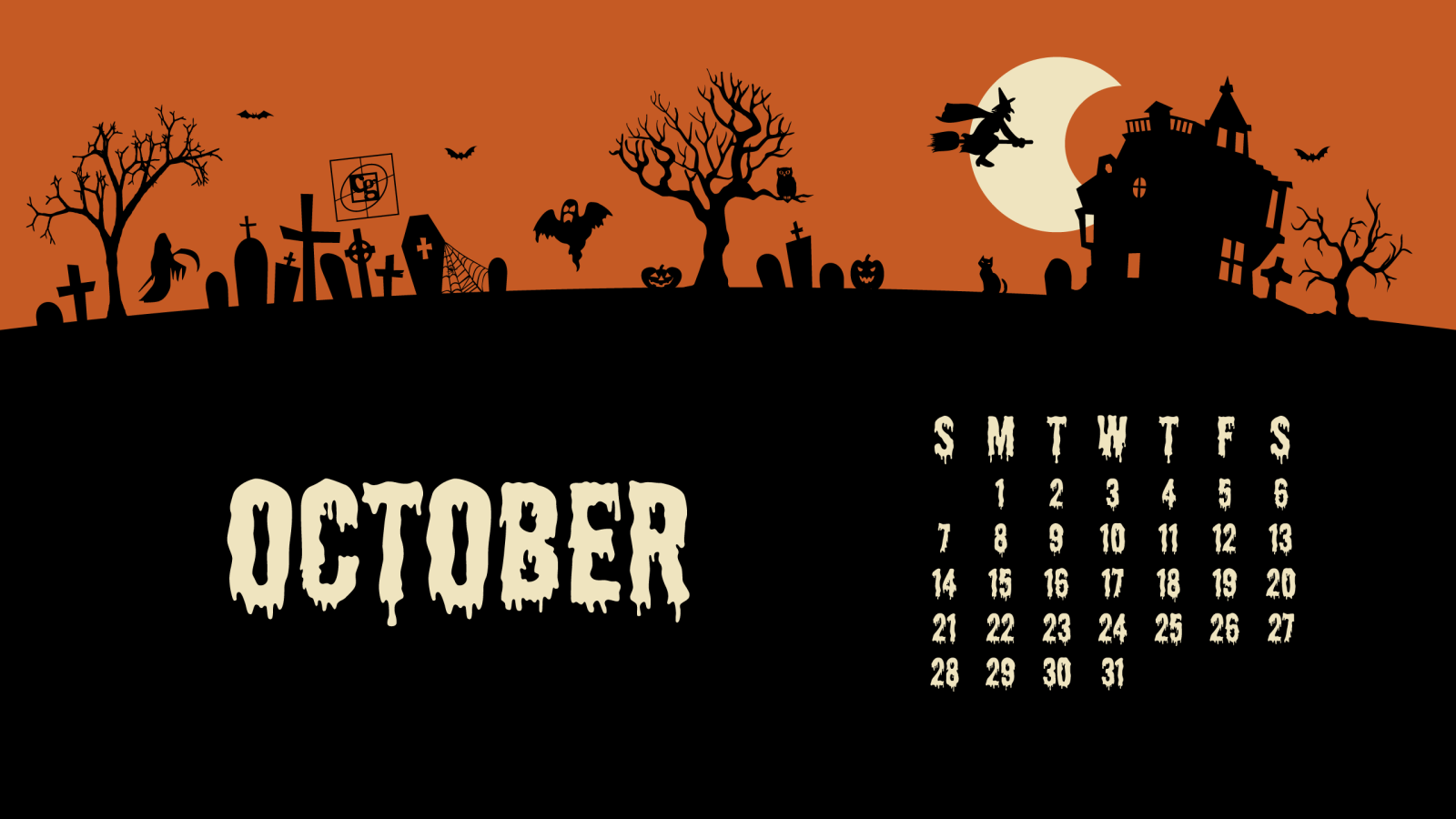 2560x1440 Free Download: October 2018 Desktop Calendar - Composure Graphics