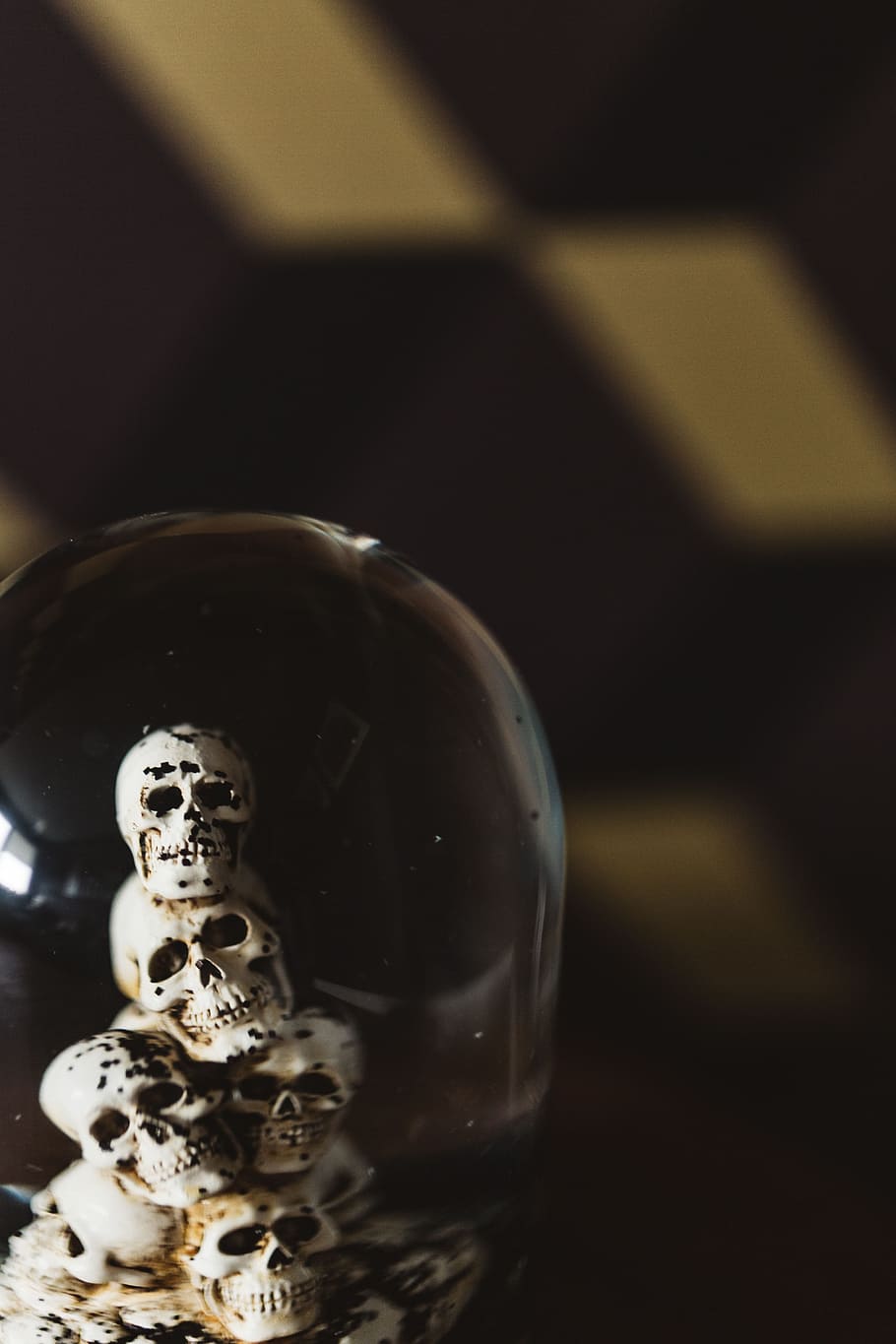 910x1365 HD wallpaper: Water Globe with Skulls, decoration, halloween