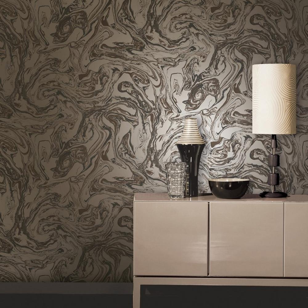 1000x1000 Metallic Marble Effect Wallpaper | Brown & Bronze – Your 4 Walls