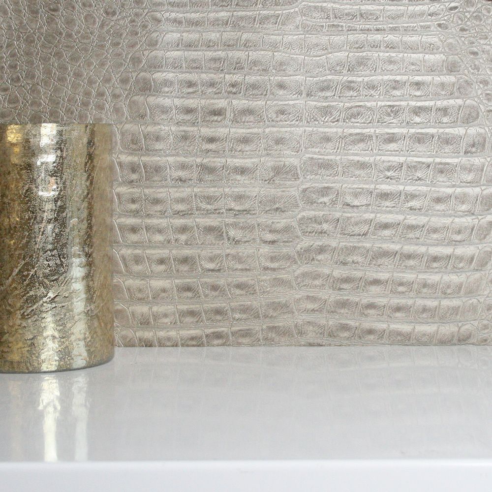 1000x1000 Crocodile Skin Effect Wallpaper | Bronze/Brown & Gold Shimmer