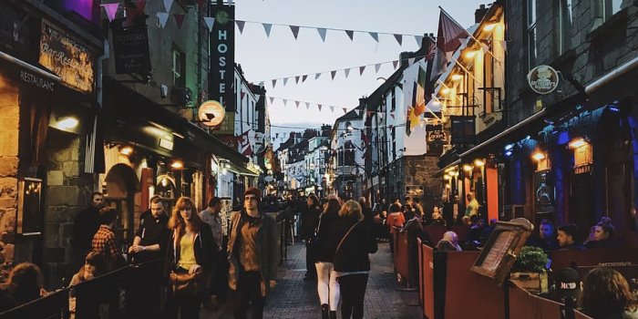 910x1213 HD wallpaper: ireland, galway, village, town, people, busy