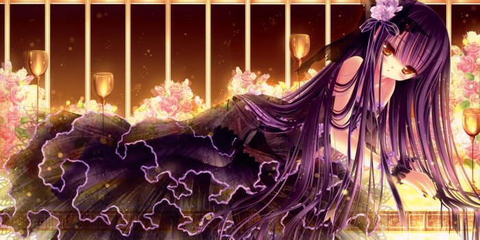 5690x3625 brunettes, dress, lolicon, anime, golden eyes, Tinkle