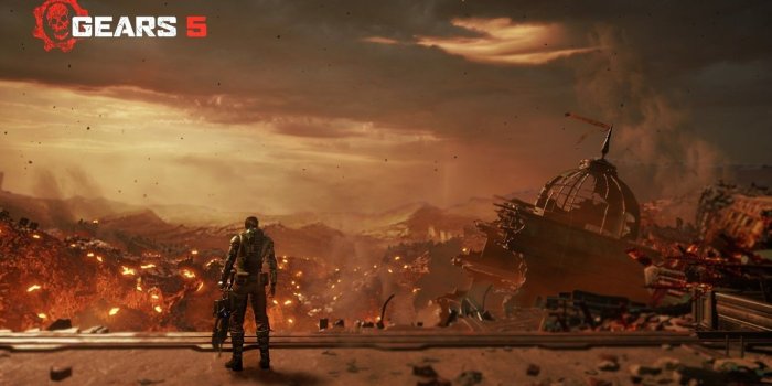 1366x768 Gears 5, War Zone, In-game - Gears 5 Wallpaper Hd - 1366x768