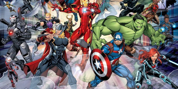 2048x1570 Wall Mural photo Wallpaper AVENGERS STREET RAGE MARVEL HERO SERIES
