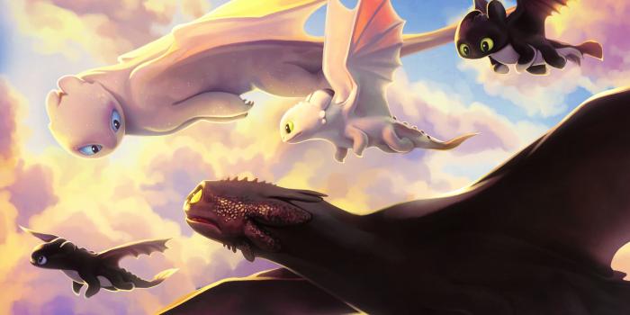 2828x2000 Night And Light Fury Family Flight, HD Artist, 4k Wallpapers