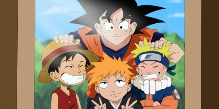 1033x774 Naruto, Goku , Luffy and Ichigo Coloring by Nohealsfoyou | Anime