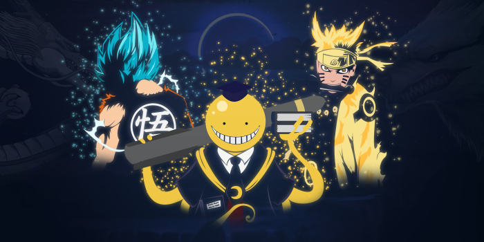 3840x2160 Goku (Dragon-Ball) Naruto and Koro sensei (Assassination Classroom