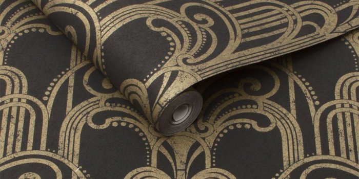 1024x1024 Black and Gold Wallpaper | Art Deco Wallpaper