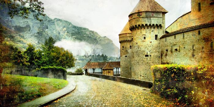 3008x2000 fairytale, Castle, Landscape, Road, Artwork, Art, Autumn