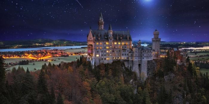 1920x1200 4555557 #Neuschwanstein Castle, #fall, #valley, #palace, #starry