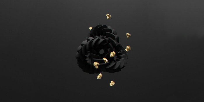 1920x1080 Black leather wreath, 3d object , gold, minimalism HD wallpaper