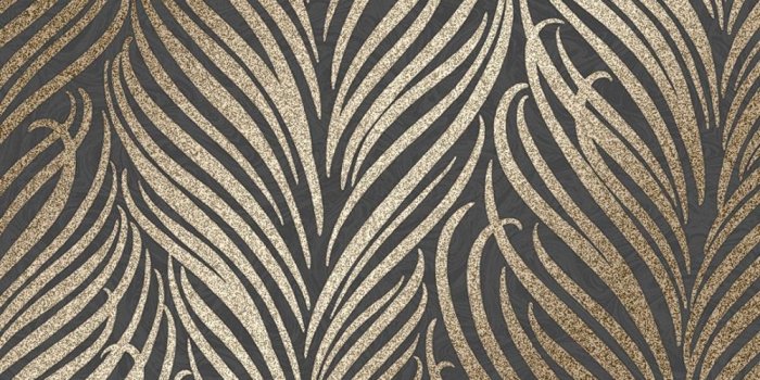 1000x1000 Fine Decor Hudson Leaf Glitter Wallpaper Black Gold - Wallpaper