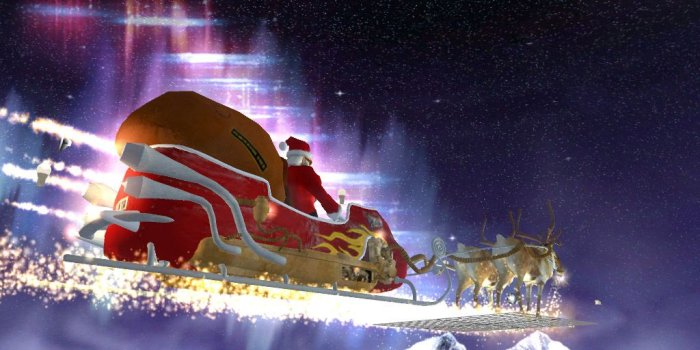 1024x768 Santa's Christmas Eve Sleigh Ride (Christmas 2008) - Christmas