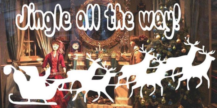 1000x1001 Amazon.com: Wall Sticker All The Way Christmas Running Elk Sleigh
