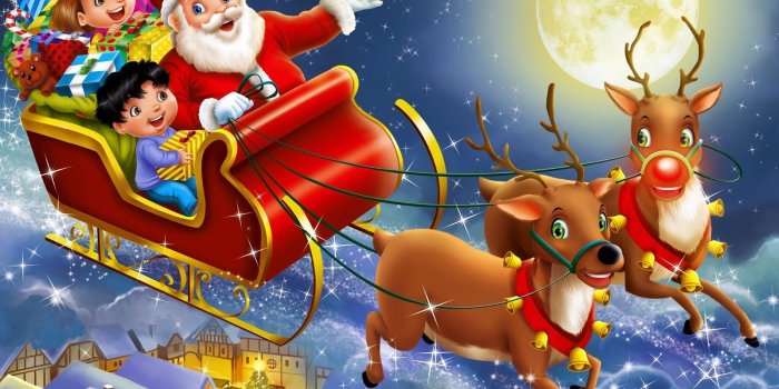 1600x1000 29+] Santa's Sleigh In The Sky Wallpapers on WallpaperSafari