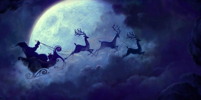 2560x1600 Santa Claus riding sleigh digital wallpaper HD wallpaper