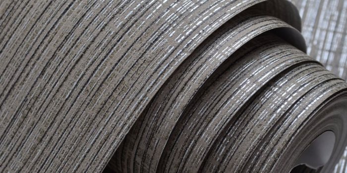 1000x1000 Plain Modern Silver Vertical Stripes Wallpaper Roll - Grey