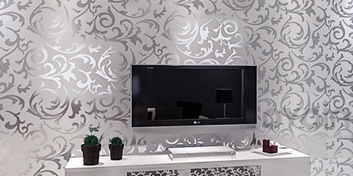 1000x1000 Leaves Pattern Luxury Grey Textured Wallpaper Modern Gray Vinyl