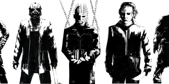 4475x1591 All Scary Movie Killers Wallpapers