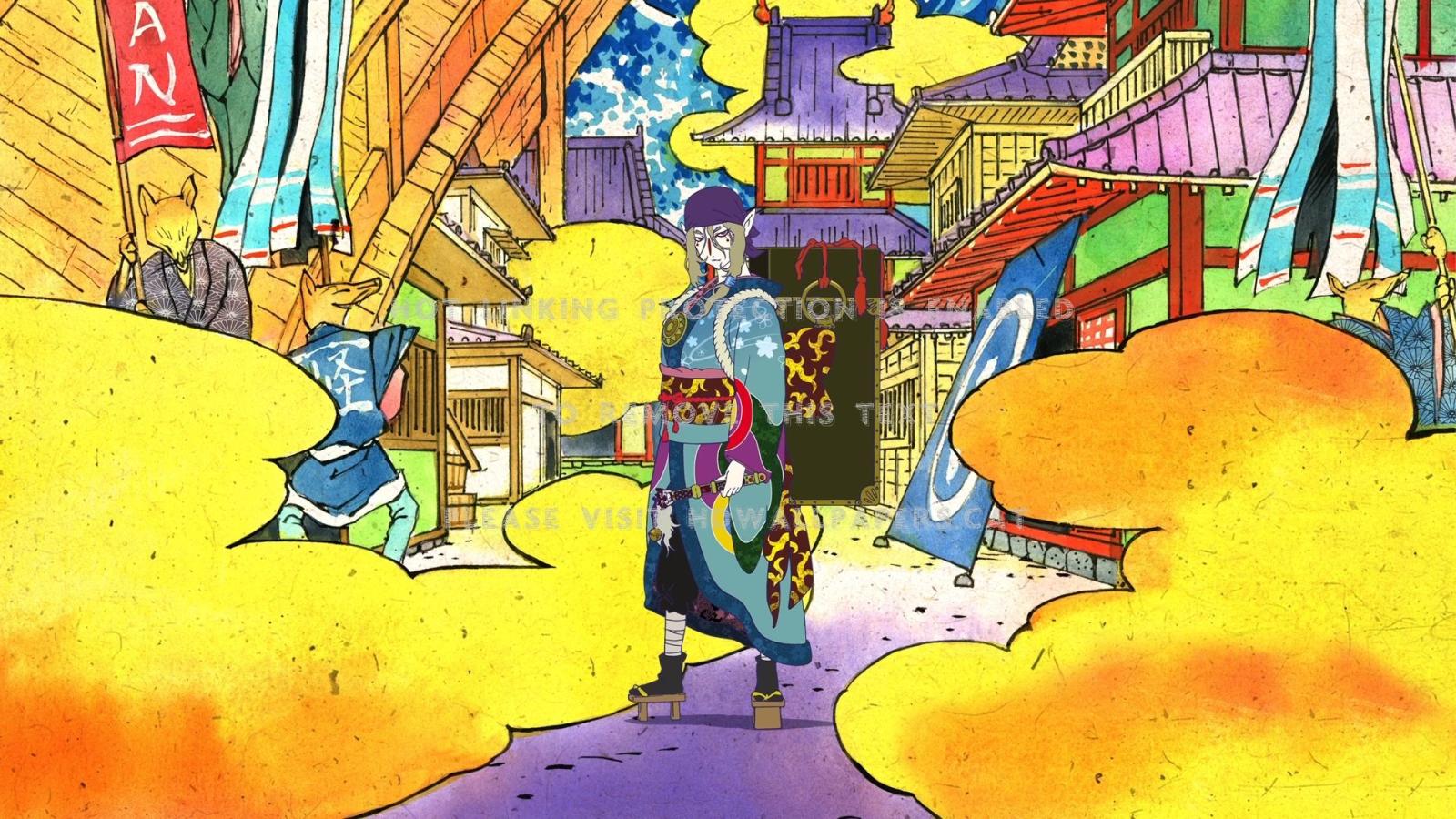 1920x1080 kusuriuri colorful mononoke kimono medicine