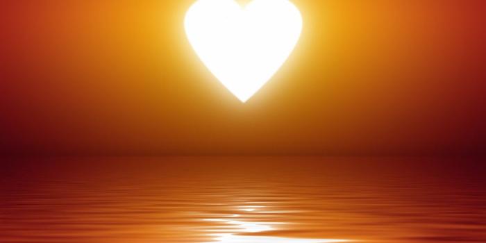 1332x850 Wallpaper wave, water, the sun, sunset, heart, heart images for