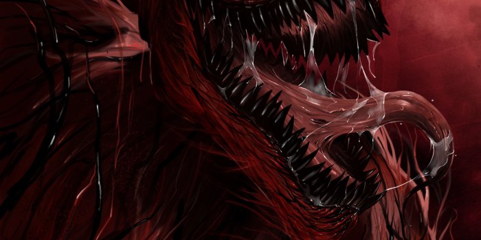 2508x2844 Marvel Carnage illustration, language, mouth, saliva, Marvel