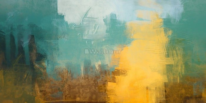 1100x806 Watercolor Style Green Yellow Abstract Painting Wallpaper Mural