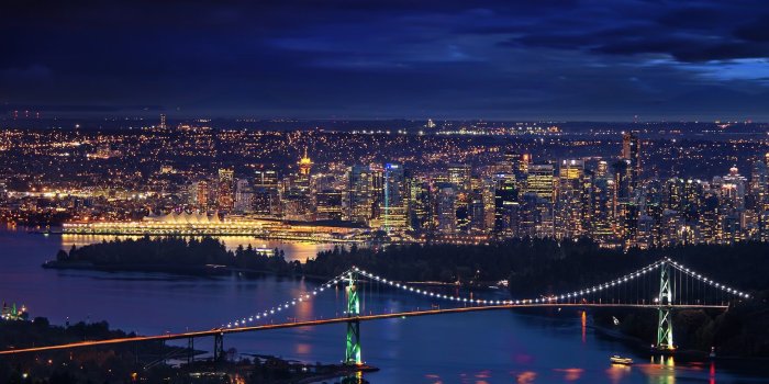 1920x1080 San Francisco sky line, cityscape, bridge, Vancouver HD wallpaper