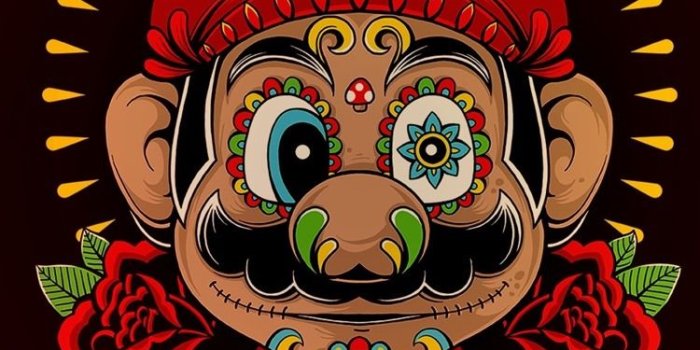 750x1334 Super Mario, face, black background 750x1334 iPhone 8/7/6/6S