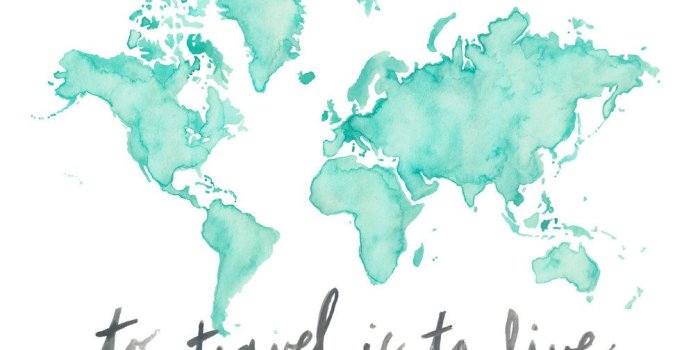 1008x792 5x7 or 8.5x11 - To Travel Is to Live / Watercolor Map Print