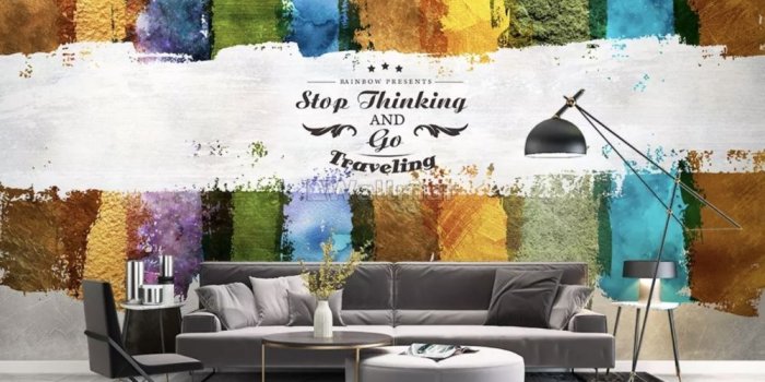 1000x866 Colorful Brush Strokes Wallpaper Mural • Wallmur®