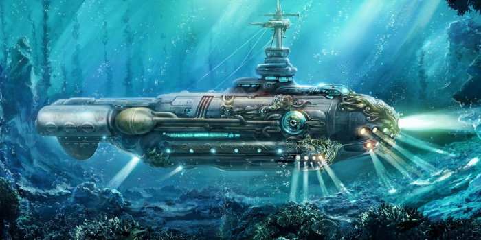 1332x850 Wallpaper oil, art, watercolor, pencil, Navy, painting, submarine