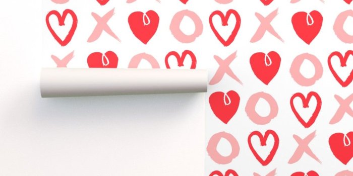 1024x1024 XOXO hearts // red and pink on Isobar by andrea_lauren | Roostery