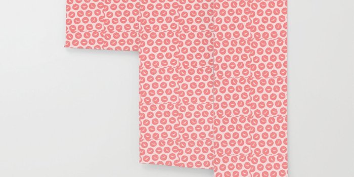 1500x1500 Girly Cute Coral Pink Xoxo Kiss Lips Illustrations Wallpaper by