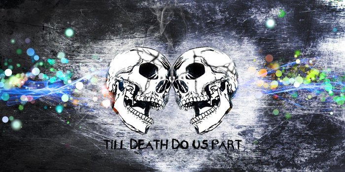 1920x1080 skulls, grunge, True Love, romantic, lovers, love quotes :: Wallpapers