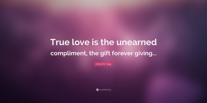 3840x2160 Cecil B. Day Quote: “True love is the unearned compliment, the