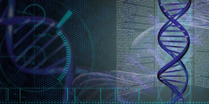 2560x1024 Dna over honeycomb background HD wallpaper download