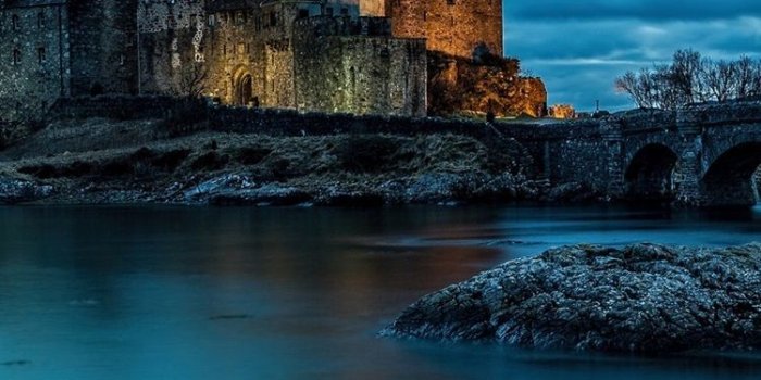 750x1334 Eilean Donan Castle, Scotland, night, lake 750x1334 iPhone 8/7/6