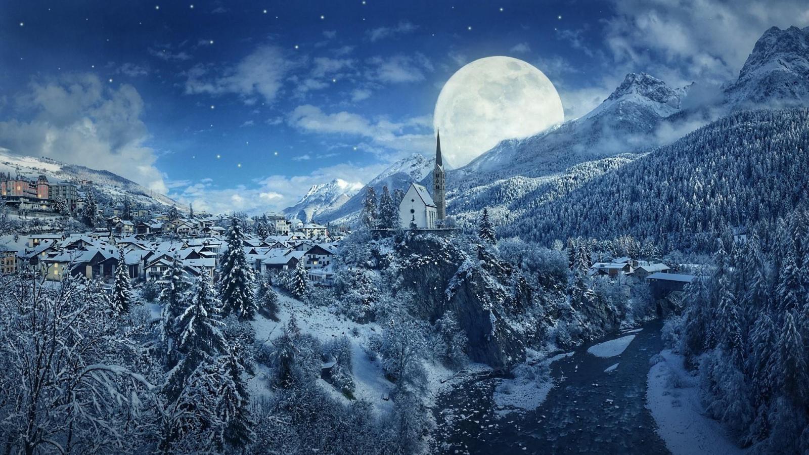 1920x1080 Winter Moon Wallpapers - Top Free Winter Moon Backgrounds