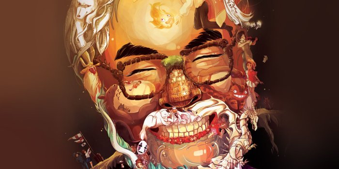 2732x2732 as09-studio-ghibli-face-art-illustration-love-anime-wallpaper