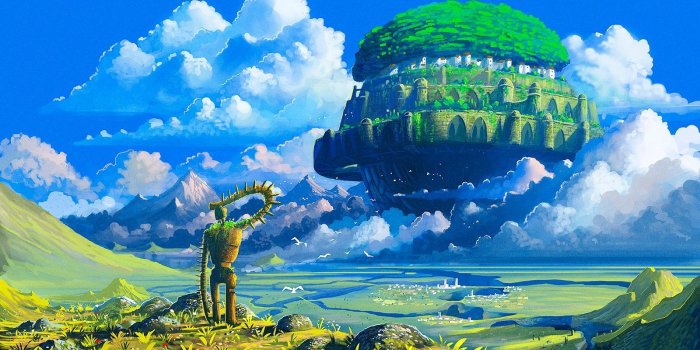 1600x874 Studio Ghibli Wallpaper Desktop - Castle In The Sky Background