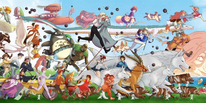 4000x1600 Studio Ghibli, My Neighbor Totoro, Spirited Away, Castle In The