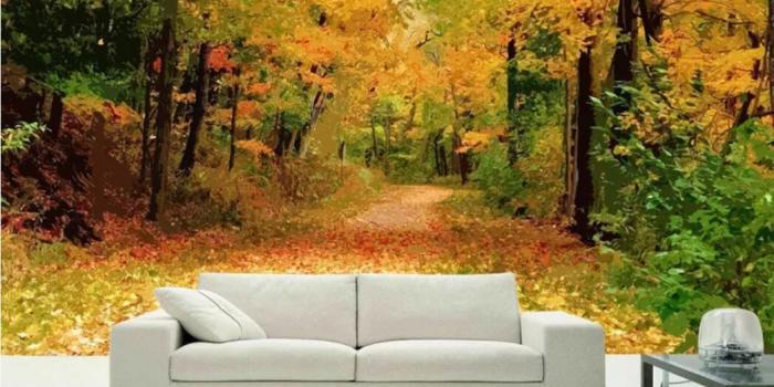 1047x850 3d Room Wallpaper Custom Photo Mural Summer Solstice Forest Path