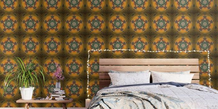 1500x1500 Summer Solstice // Star Golden Earth Green Pentacle Pentagram