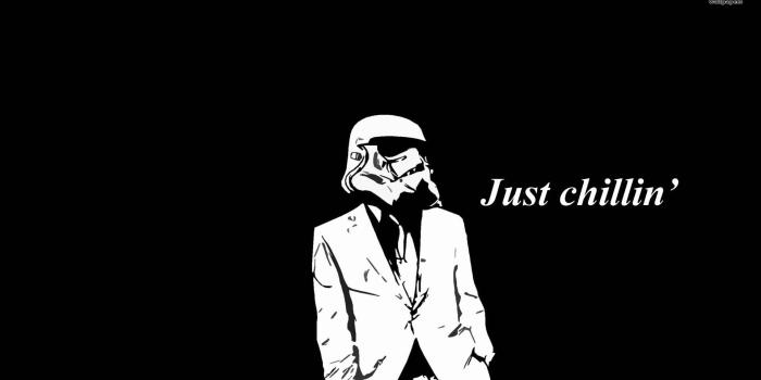 1920x1080 Just Chillin' Stormtrooper Wallpaper - Star War Black And White