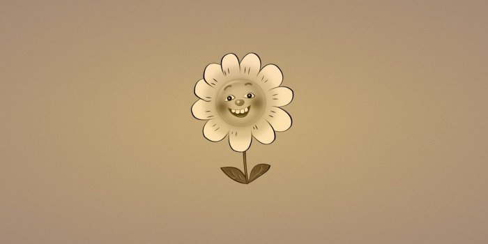 1332x850 Wallpaper flower, smile, plant, minimalism, Daisy, leaves, dark