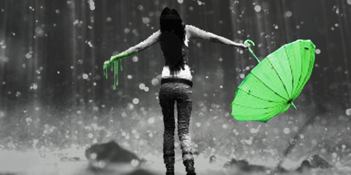 4961x3508 Green Umbrella in the rain (With images) | Rain wallpapers, Rain