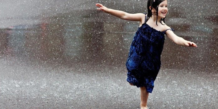 1366x768 Free download Cute Children Dancing on Rain PhotosHD