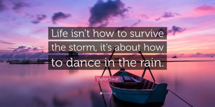 1600x900 Taylor Swift Quote: “Life isn't how to survive the storm, it's